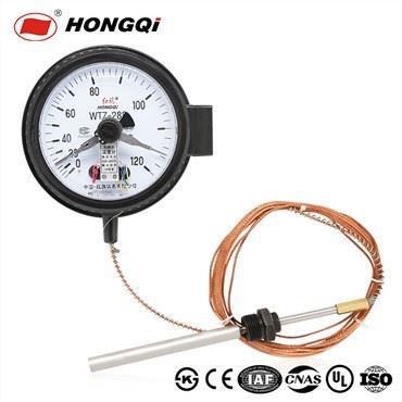 इलेक्ट्रिक संपर्क के साथ दबाव थर्मामीटर
