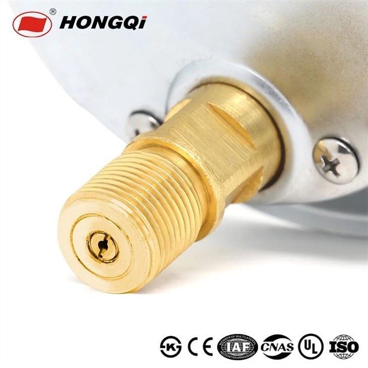 Hongqi YTN-100ZT With Brass Connector Pressure Gauge ,Low Back Mount,100mm (4