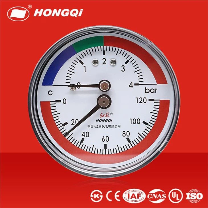 तापमान माप के साथ दबाव गेज